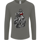 Sexy Engine Muscle Car Hot Rod Hotrod Mens Long Sleeve T-Shirt Charcoal