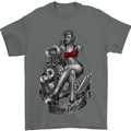 Sexy Engine Muscle Car Hot Rod Hotrod Mens T-Shirt Cotton Gildan Charcoal