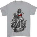 Sexy Engine Muscle Car Hot Rod Hotrod Mens T-Shirt Cotton Gildan Sports Grey