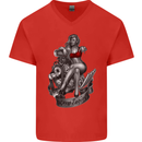 Sexy Engine Muscle Car Hot Rod Hotrod Mens V-Neck Cotton T-Shirt Red