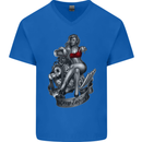Sexy Engine Muscle Car Hot Rod Hotrod Mens V-Neck Cotton T-Shirt Royal Blue