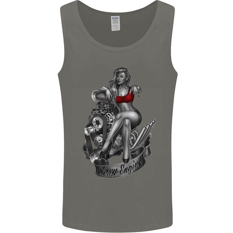 Sexy Engine Muscle Car Hot Rod Hotrod Mens Vest Tank Top Charcoal