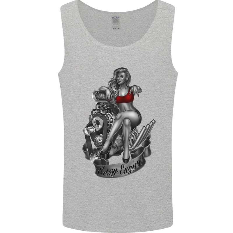 Sexy Engine Muscle Car Hot Rod Hotrod Mens Vest Tank Top Sports Grey