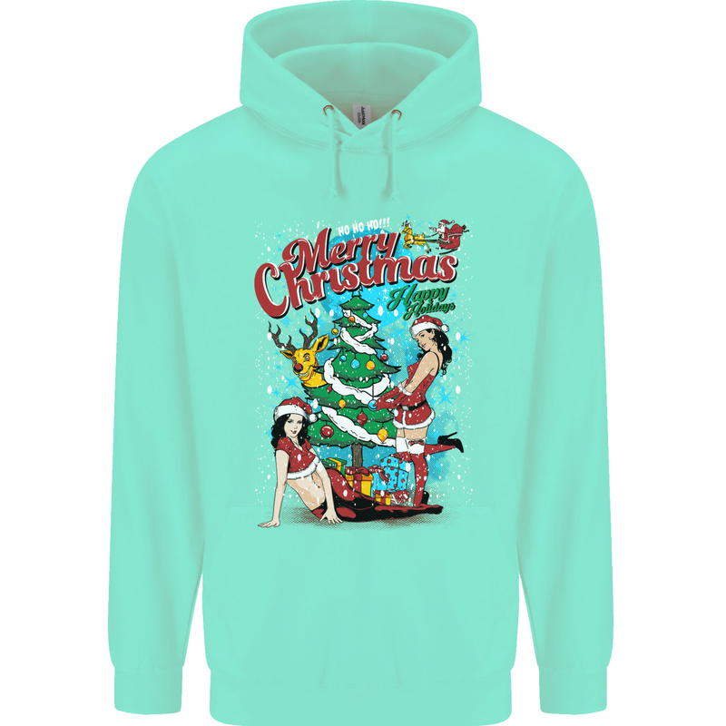 Sexy Merry Christmas Funny Christmas Mens 80% Cotton Hoodie Peppermint