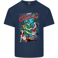 Sexy Merry Christmas Funny Christmas Mens Cotton T-Shirt Tee Top Navy Blue