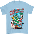 Sexy Merry Christmas Funny Christmas Mens T-Shirt Cotton Gildan Light Blue