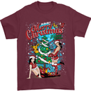 Sexy Merry Christmas Funny Christmas Mens T-Shirt Cotton Gildan Maroon