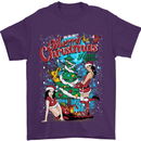 Sexy Merry Christmas Funny Christmas Mens T-Shirt Cotton Gildan Purple