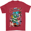Sexy Merry Christmas Funny Christmas Mens T-Shirt Cotton Gildan Red