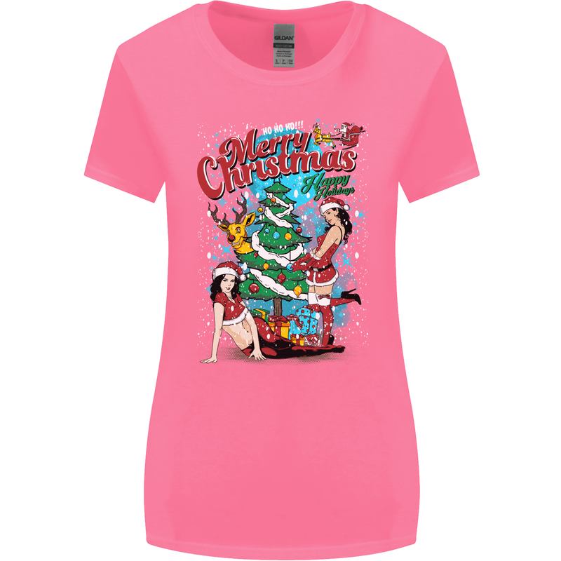 Sexy Merry Christmas Funny Christmas Womens Wider Cut T-Shirt Azalea