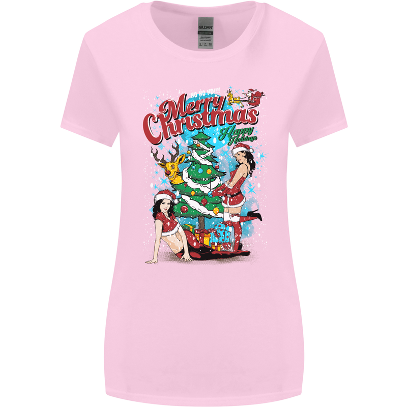 Sexy Merry Christmas Funny Christmas Womens Wider Cut T-Shirt Light Pink
