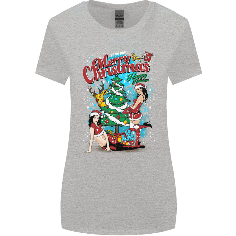 Sexy Merry Christmas Funny Christmas Womens Wider Cut T-Shirt Sports Grey