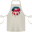Sexy USA Flag Lips America July 4th Cotton Apron 100% Organic Natural