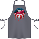 Sexy USA Flag Lips America July 4th Cotton Apron 100% Organic Steel