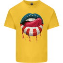 Sexy USA Flag Lips America July 4th Kids T-Shirt Childrens Yellow