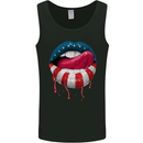 Sexy USA Flag Lips America July 4th Mens Vest Tank Top Black