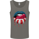 Sexy USA Flag Lips America July 4th Mens Vest Tank Top Charcoal