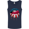 Sexy USA Flag Lips America July 4th Mens Vest Tank Top Navy Blue