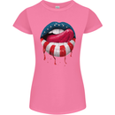 Sexy USA Flag Lips America July 4th Womens Petite Cut T-Shirt Azalea