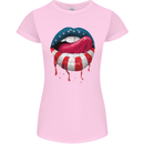 Sexy USA Flag Lips America July 4th Womens Petite Cut T-Shirt Light Pink