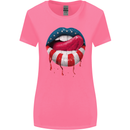 Sexy USA Flag Lips America July 4th Womens Wider Cut T-Shirt Azalea
