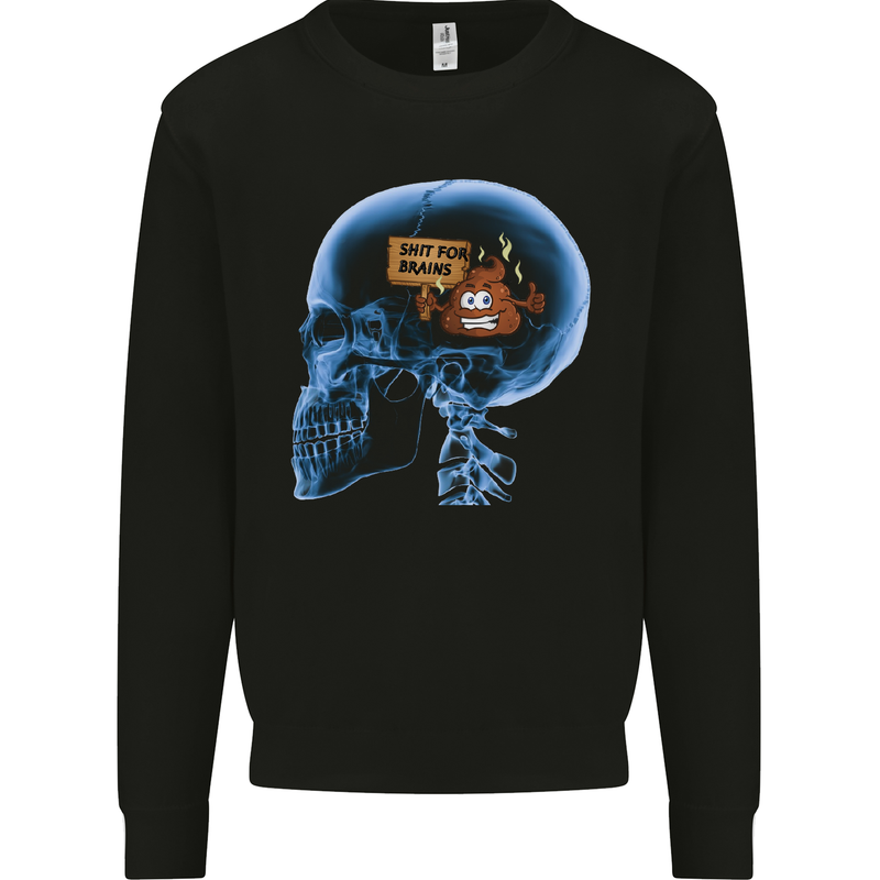Sh!t For Bains Funny Offensive Dopey Dumb Kids Sweatshirt Jumper Black