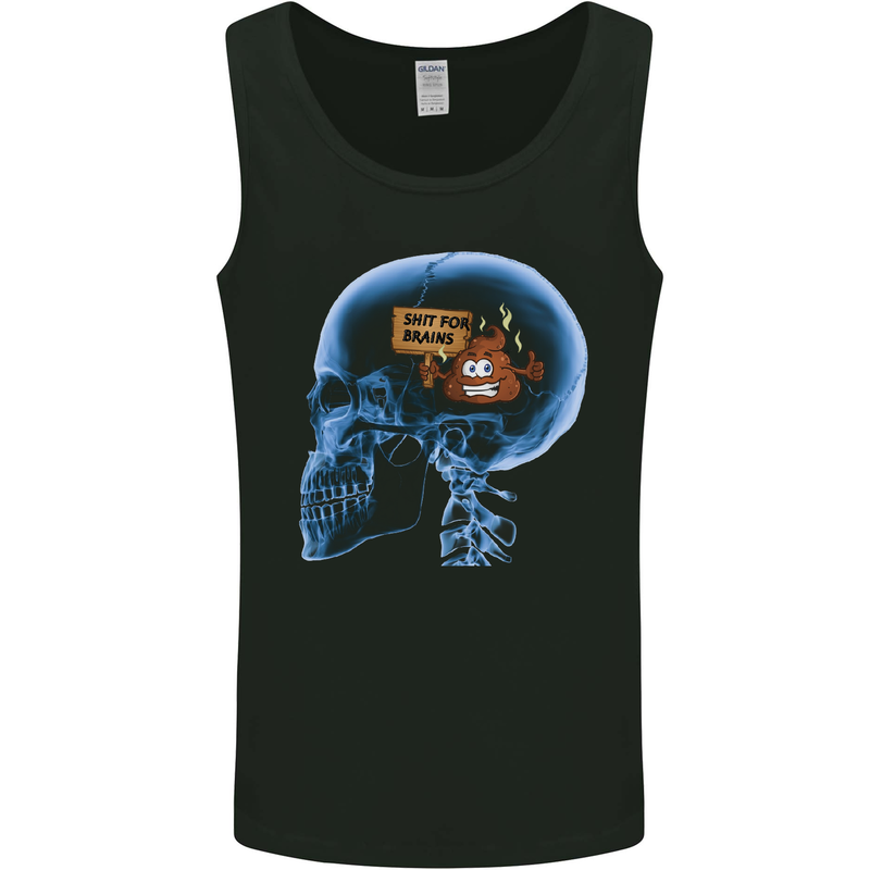 Sh!t For Bains Funny Offensive Dopey Dumb Mens Vest Tank Top Black