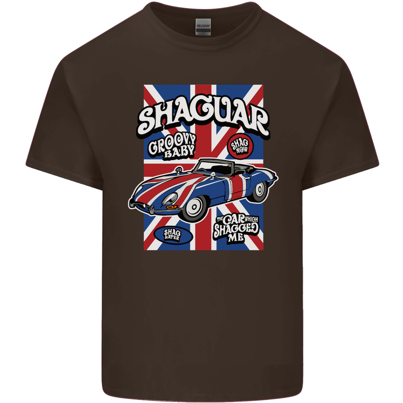 Shaguar Funny Movie Film Classic Car Mens Cotton T-Shirt Tee Top Dark Chocolate