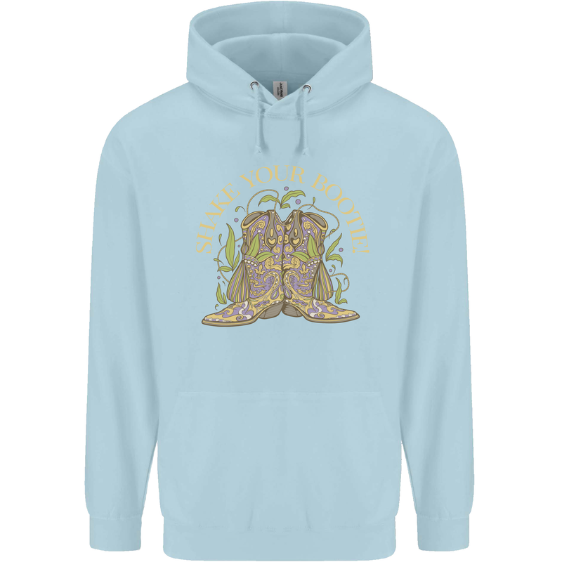 Shake Your Bootie Mardi Gras Childrens Kids Hoodie Light Blue