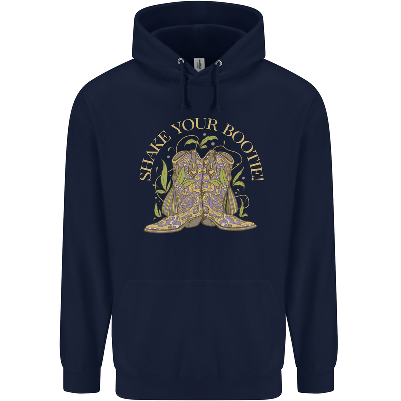 Shake Your Bootie Mardi Gras Childrens Kids Hoodie Navy Blue