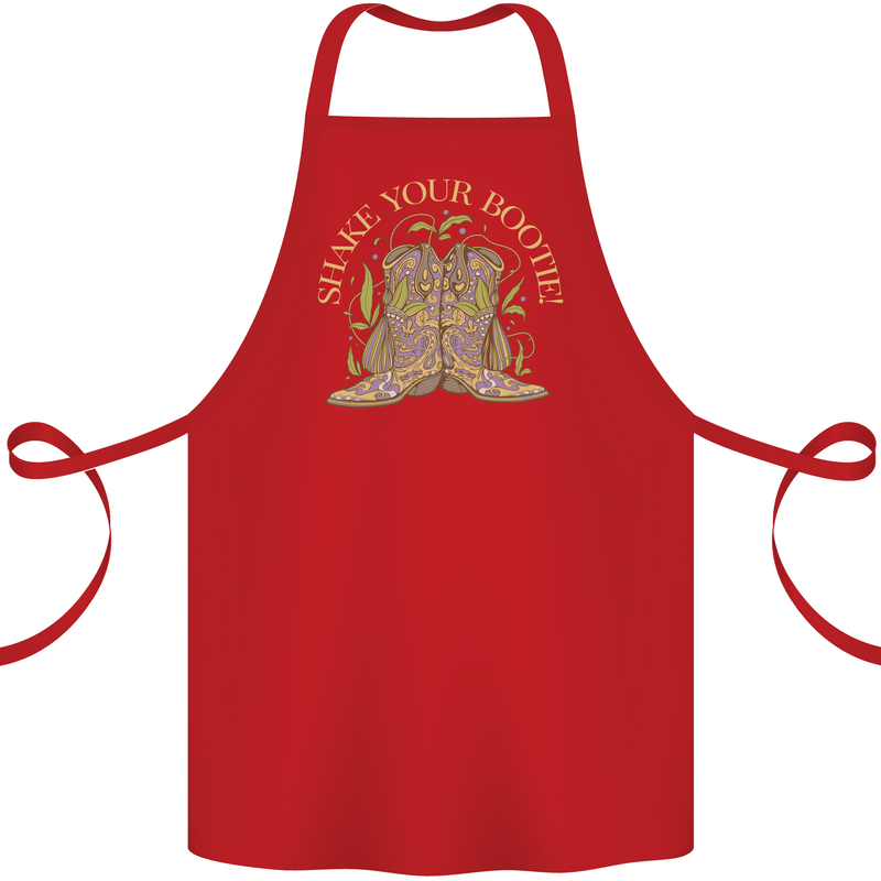 Shake Your Bootie Mardi Gras Cotton Apron 100% Organic Red