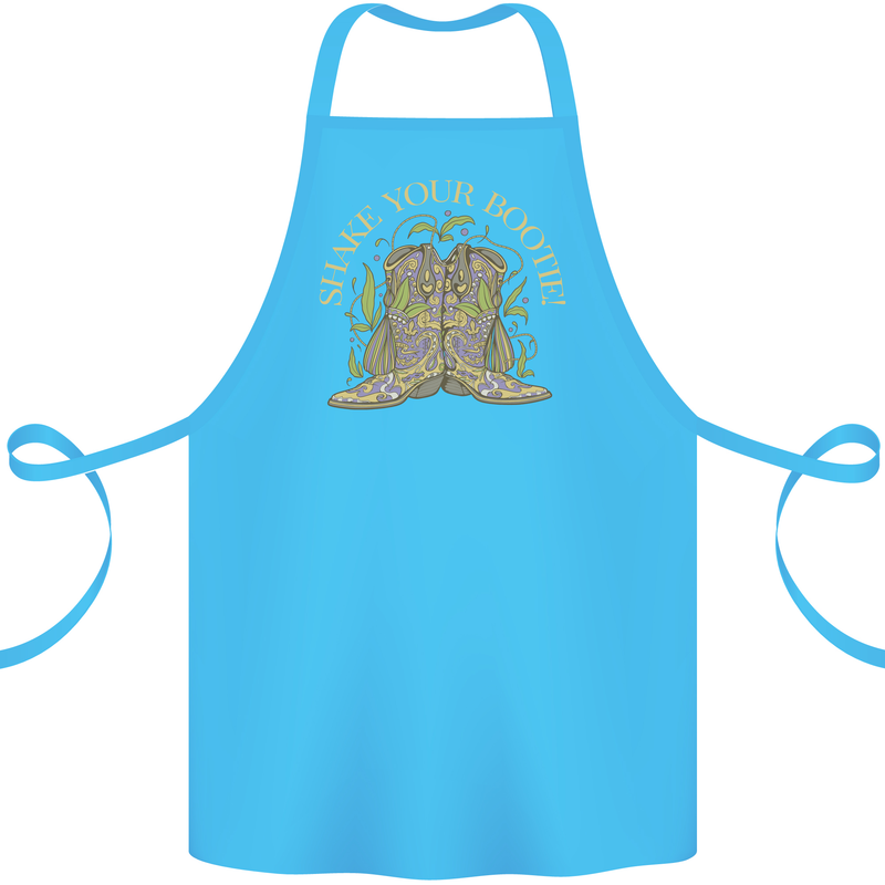 Shake Your Bootie Mardi Gras Cotton Apron 100% Organic Turquoise