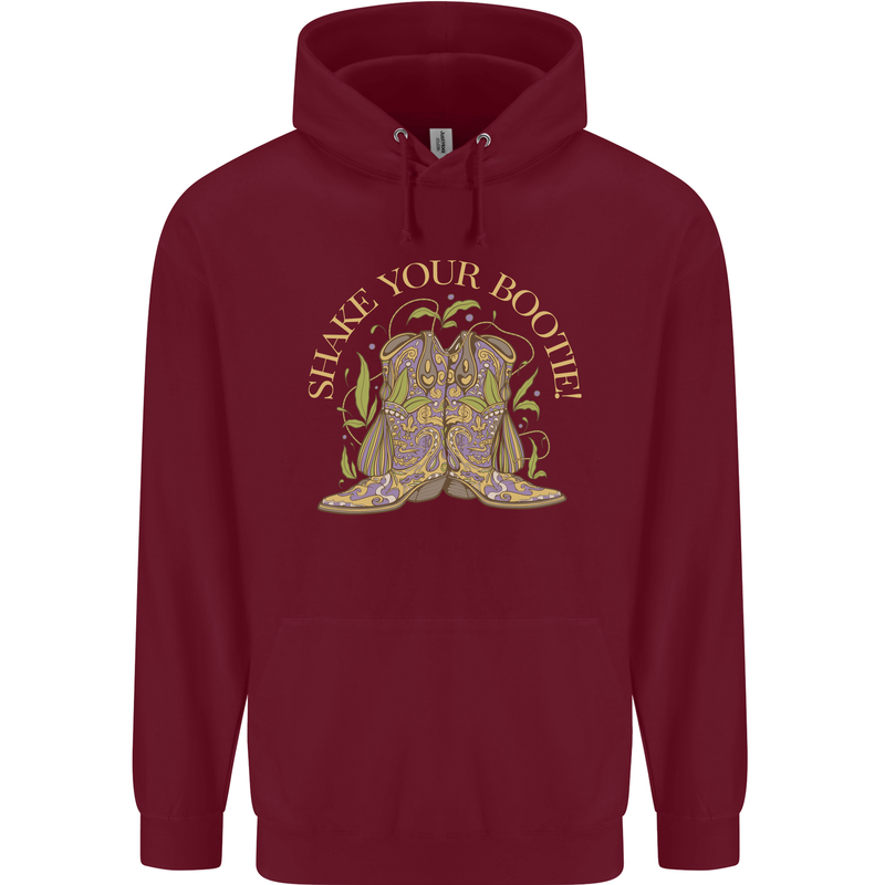 Shake Your Bootie Mardi Gras Mens 80% Cotton Hoodie Maroon