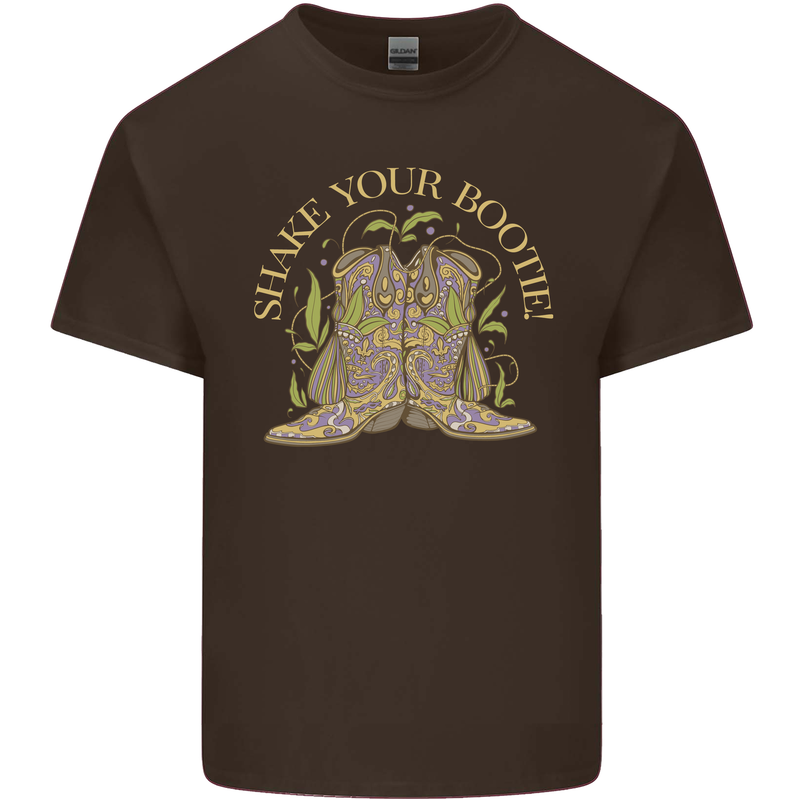 Shake Your Bootie Mardi Gras Mens Cotton T-Shirt Tee Top Dark Chocolate