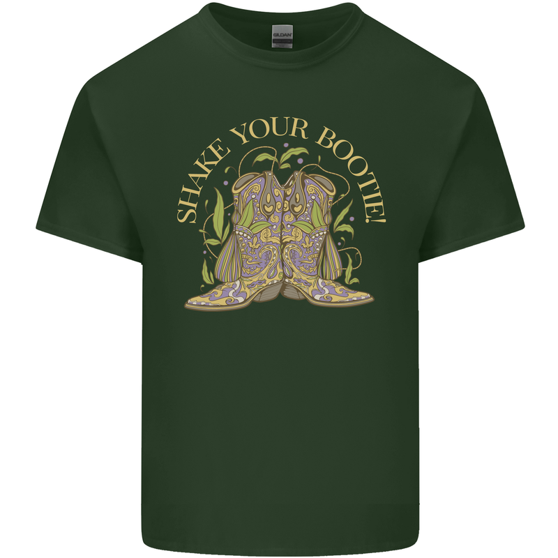 Shake Your Bootie Mardi Gras Mens Cotton T-Shirt Tee Top Forest Green