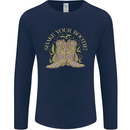 Shake Your Bootie Mardi Gras Mens Long Sleeve T-Shirt Navy Blue