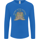 Shake Your Bootie Mardi Gras Mens Long Sleeve T-Shirt Royal Blue