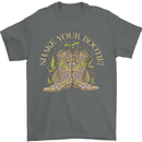 Shake Your Bootie Mardi Gras Mens T-Shirt 100% Cotton Charcoal