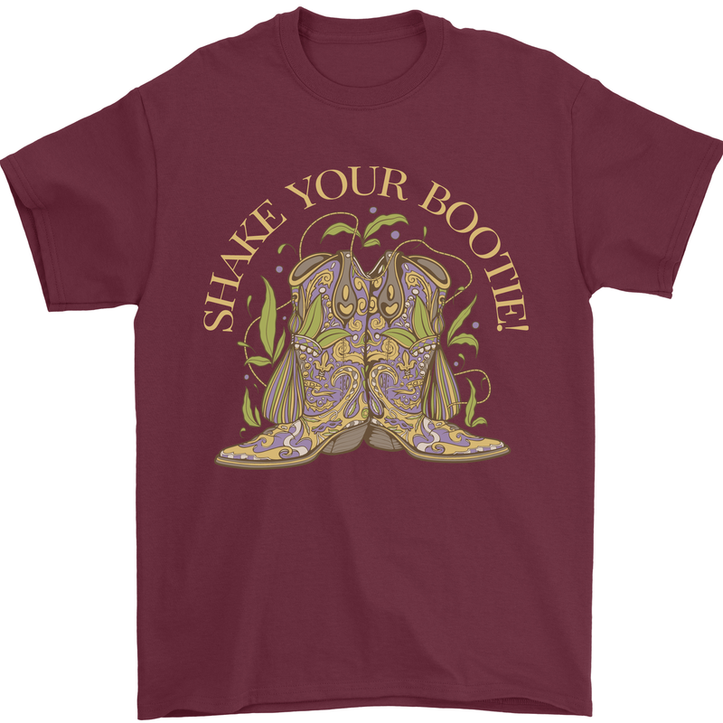Shake Your Bootie Mardi Gras Mens T-Shirt 100% Cotton Maroon