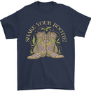 Shake Your Bootie Mardi Gras Mens T-Shirt 100% Cotton Navy Blue