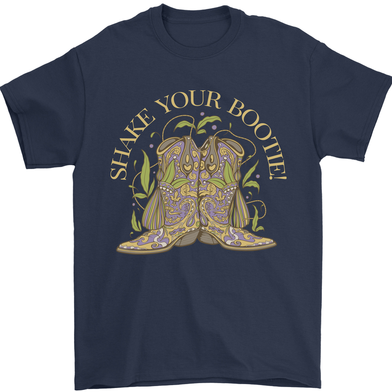 Shake Your Bootie Mardi Gras Mens T-Shirt 100% Cotton Navy Blue