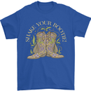 Shake Your Bootie Mardi Gras Mens T-Shirt 100% Cotton Royal Blue