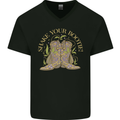 Shake Your Bootie Mardi Gras Mens V-Neck Cotton T-Shirt Black