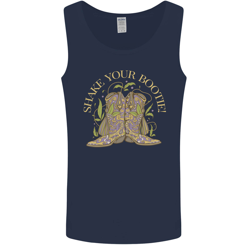 Shake Your Bootie Mardi Gras Mens Vest Tank Top Navy Blue