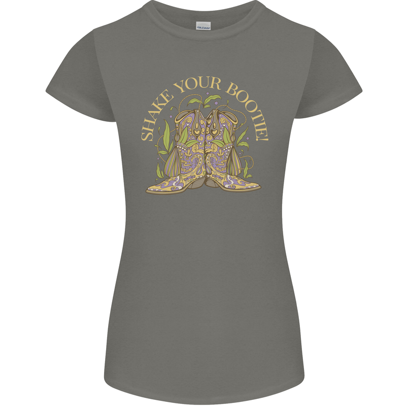 Shake Your Bootie Mardi Gras Womens Petite Cut T-Shirt Charcoal
