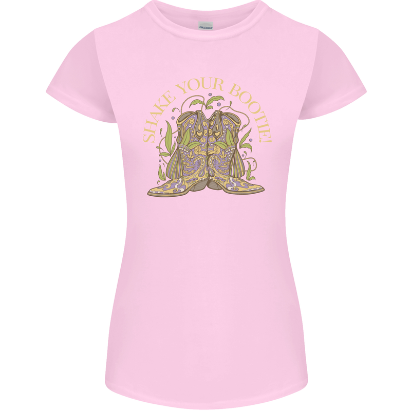 Shake Your Bootie Mardi Gras Womens Petite Cut T-Shirt Light Pink