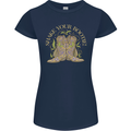 Shake Your Bootie Mardi Gras Womens Petite Cut T-Shirt Navy Blue