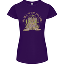 Shake Your Bootie Mardi Gras Womens Petite Cut T-Shirt Purple