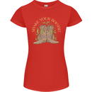 Shake Your Bootie Mardi Gras Womens Petite Cut T-Shirt Red