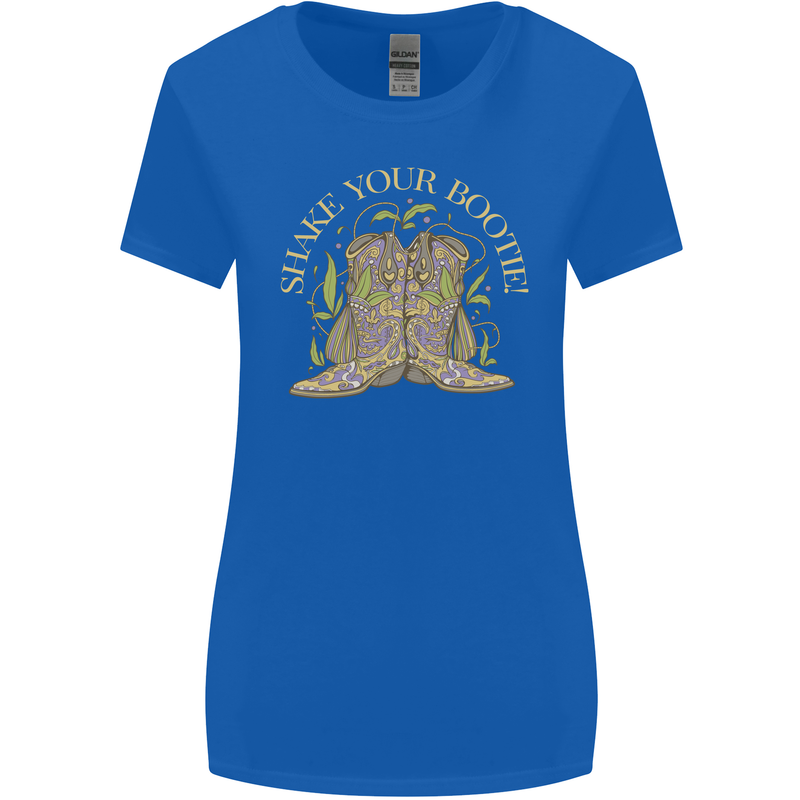 Shake Your Bootie Mardi Gras Womens Wider Cut T-Shirt Royal Blue